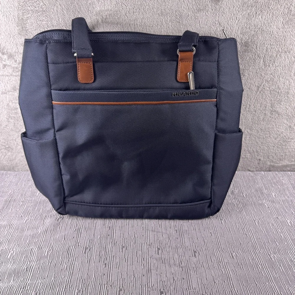 Ricardo Beverly Hills Blue Laptop Tote Bag Women Travel Work Carry On Polyester